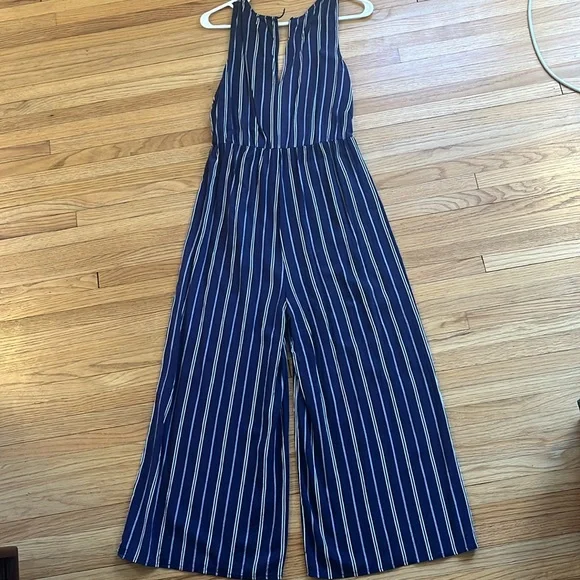 Navy and white striped Soprano jumpsuit - Picture 2 of 3